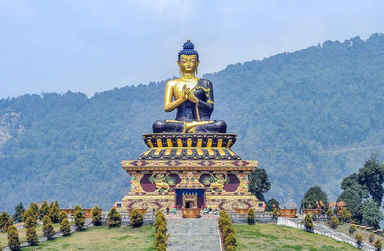 Gautama Buddha statue at Buddha Park, Ravangla, Sikkim, India.